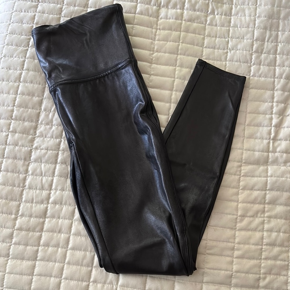 SPANX faux leather Black Leggings